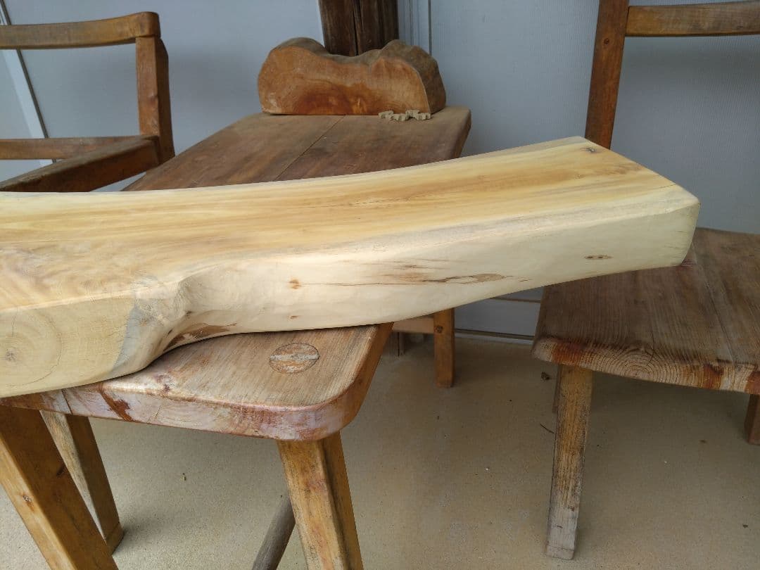 榧（かや）の耳付きテーブル　ジミヘン❕厚さ約75㎜