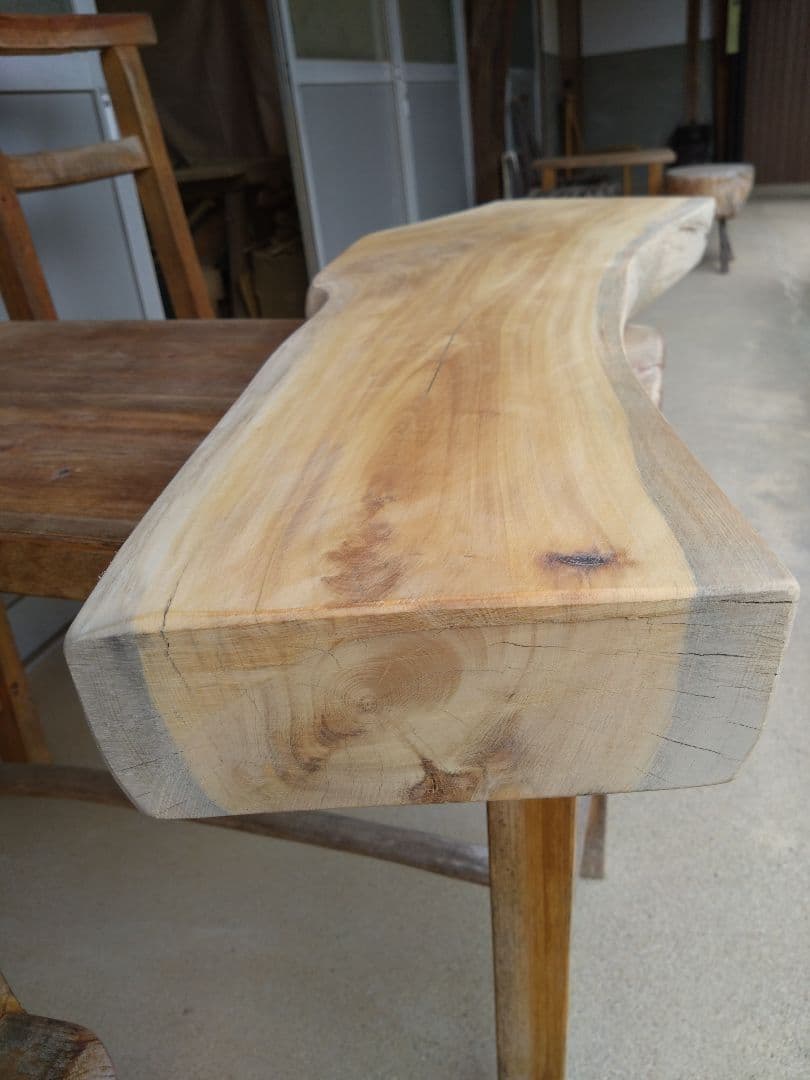 榧（かや）の耳付きテーブル　ジミヘン❕厚さ約75㎜