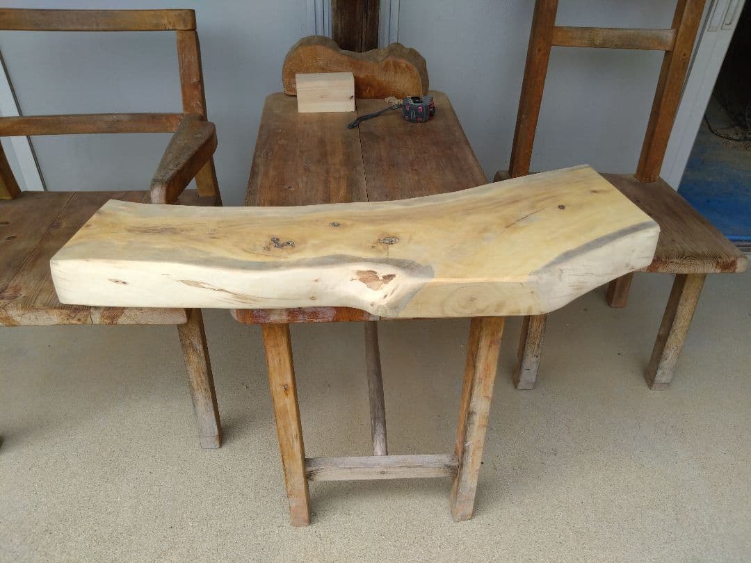 榧（かや）の耳付きテーブル　ジミヘン❕厚さ約75㎜