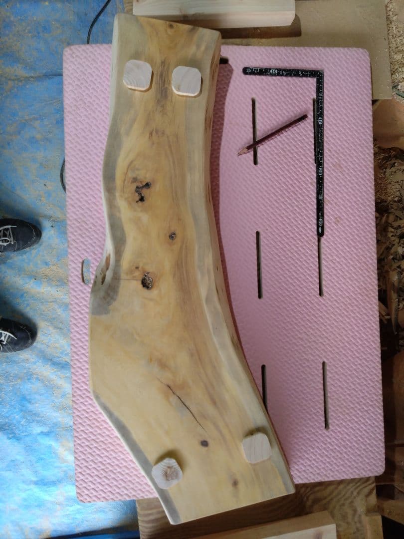 榧（かや）の耳付きテーブル　ジミヘン❕厚さ約75㎜