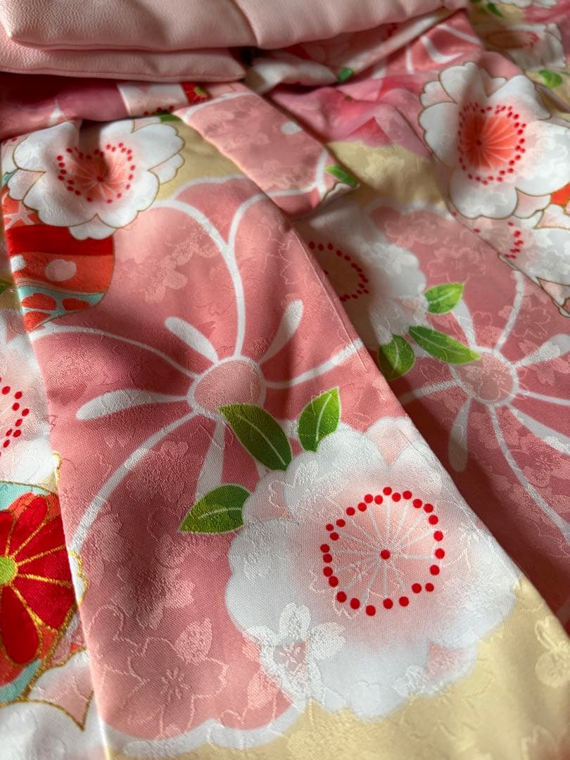 【未使用品】七五三 子供用 花柄 ピンク系 セット　３歳