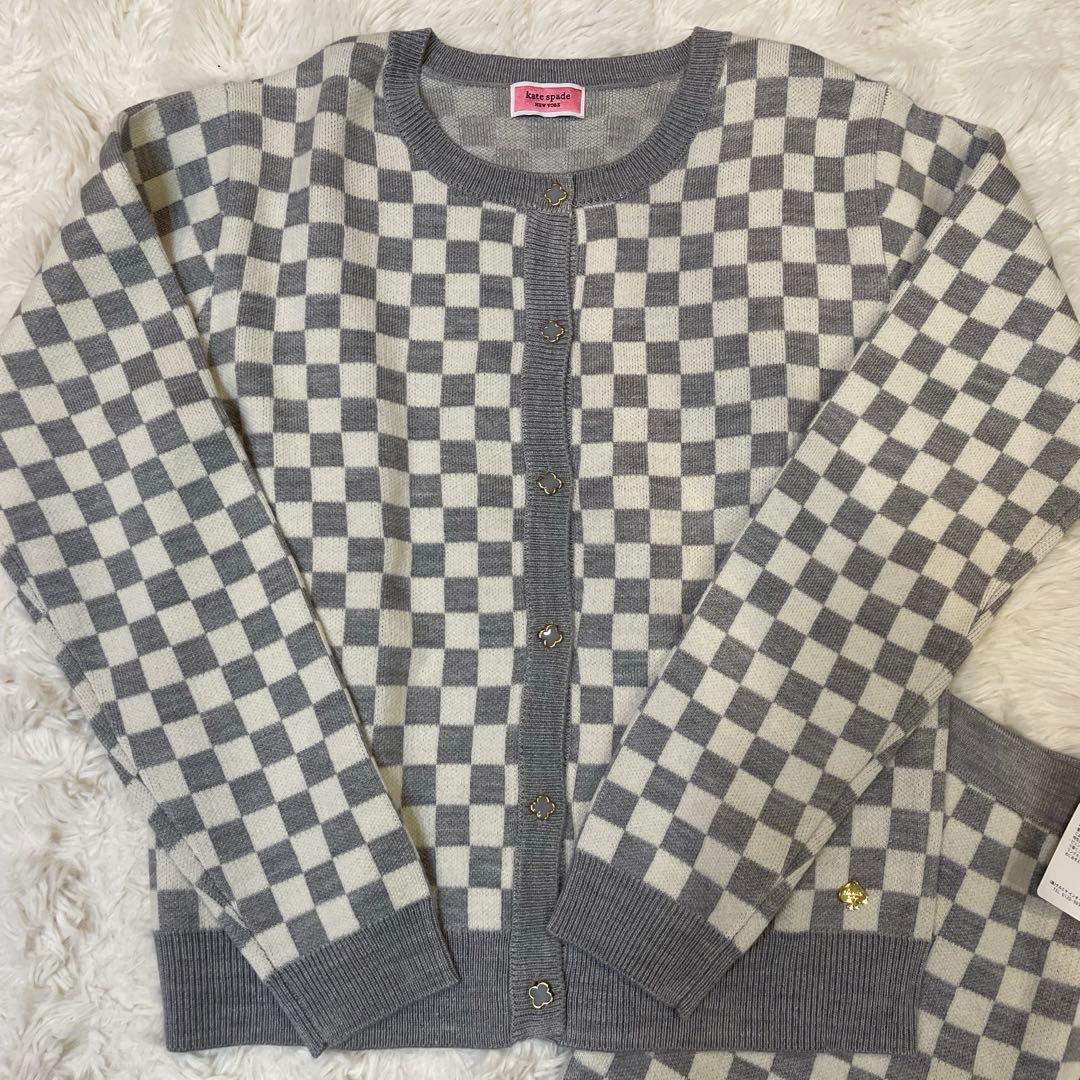 ケイトスペードニューヨーク　ブロックチェックラップ　キュロット　長袖　セット　L