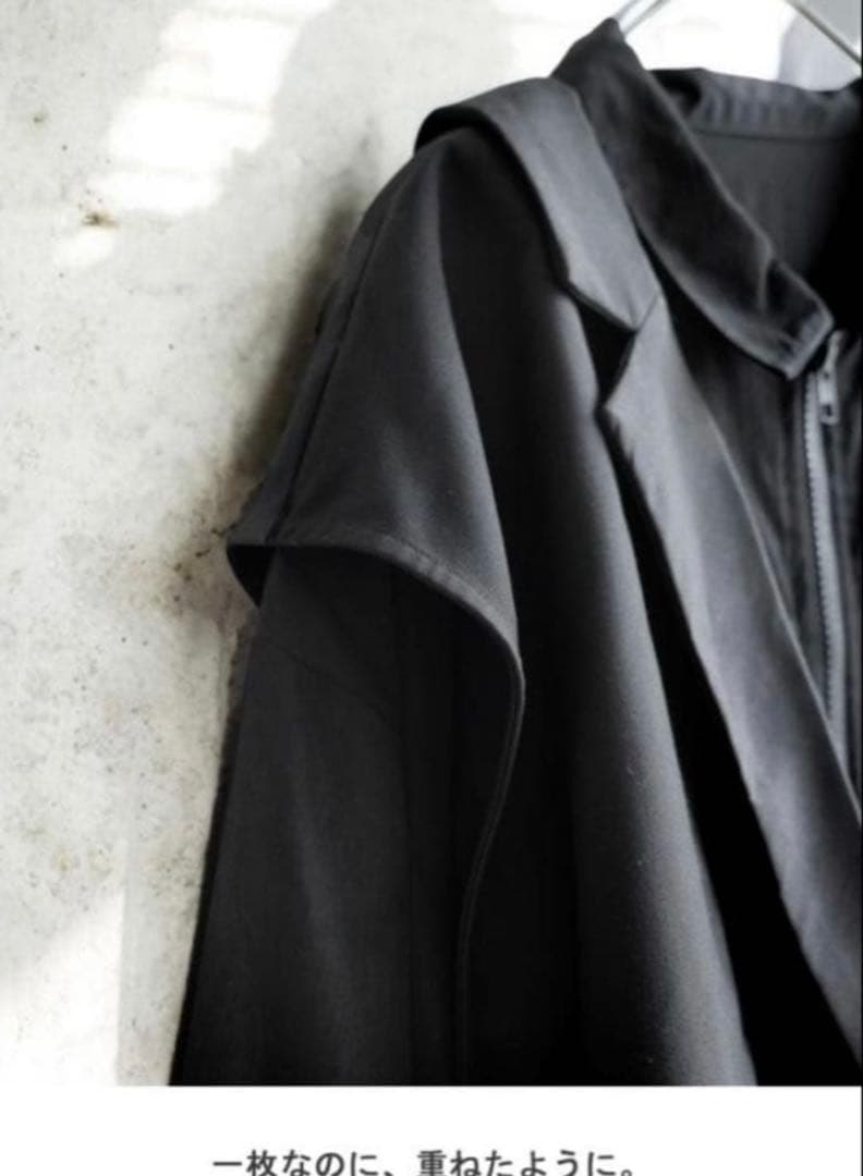 KYO アンティカ　レイヤードデザイン　オールインワン　重ね着風　ブラック
