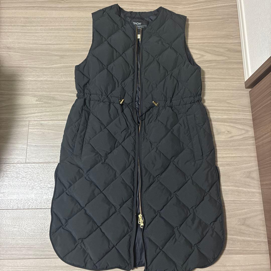 【TAION×UNFILO 】キルティングダウン ジレ ロングブラック