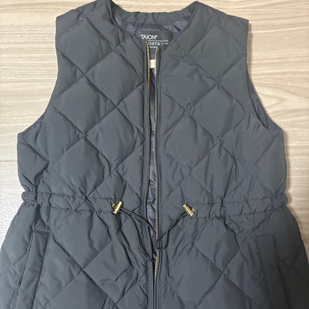 【TAION×UNFILO 】キルティングダウン ジレ ロングブラック
