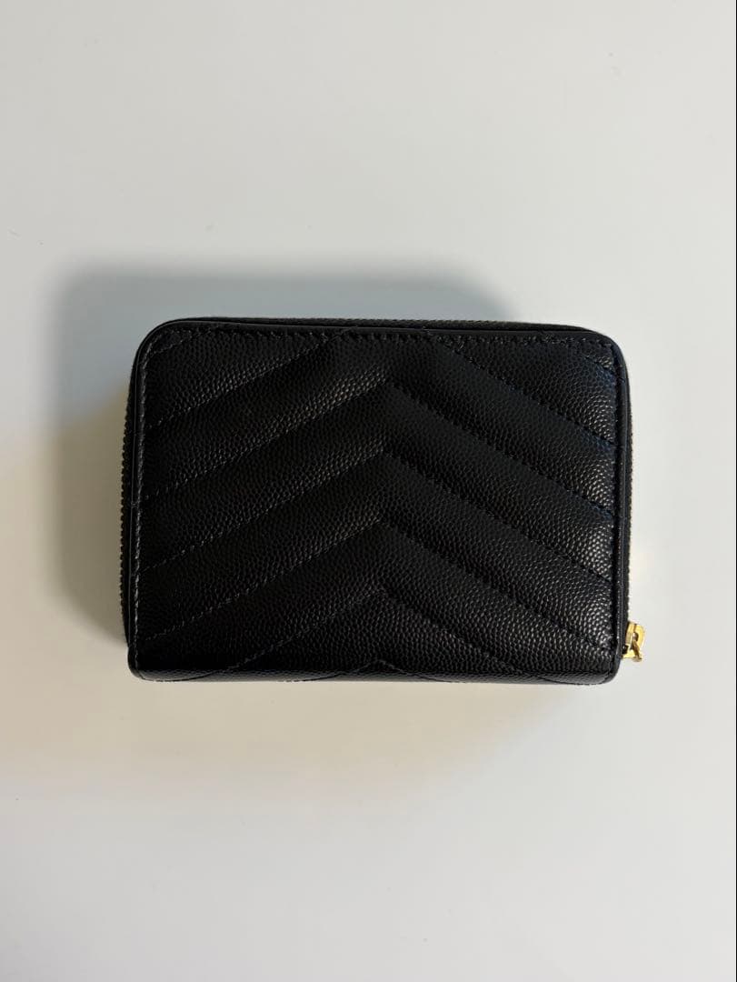 サンローラン 二つ折り財布 コンパクトウォレット ブラック YSL ロゴ