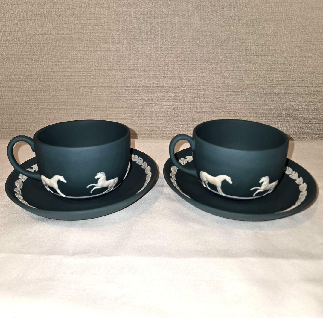 H*o様 希少品 ウェッジウッド ジャスパー カップ&ソーサー 馬 2客