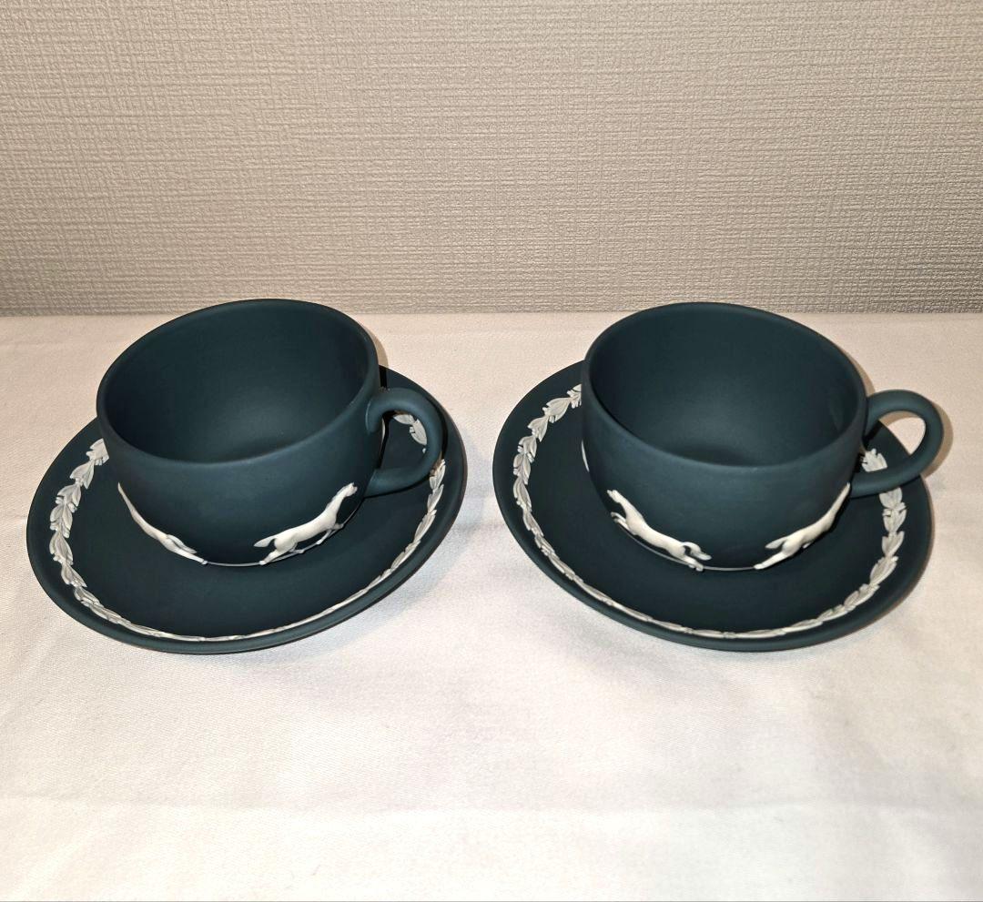 H*o様 希少品 ウェッジウッド ジャスパー カップ&ソーサー 馬 2客