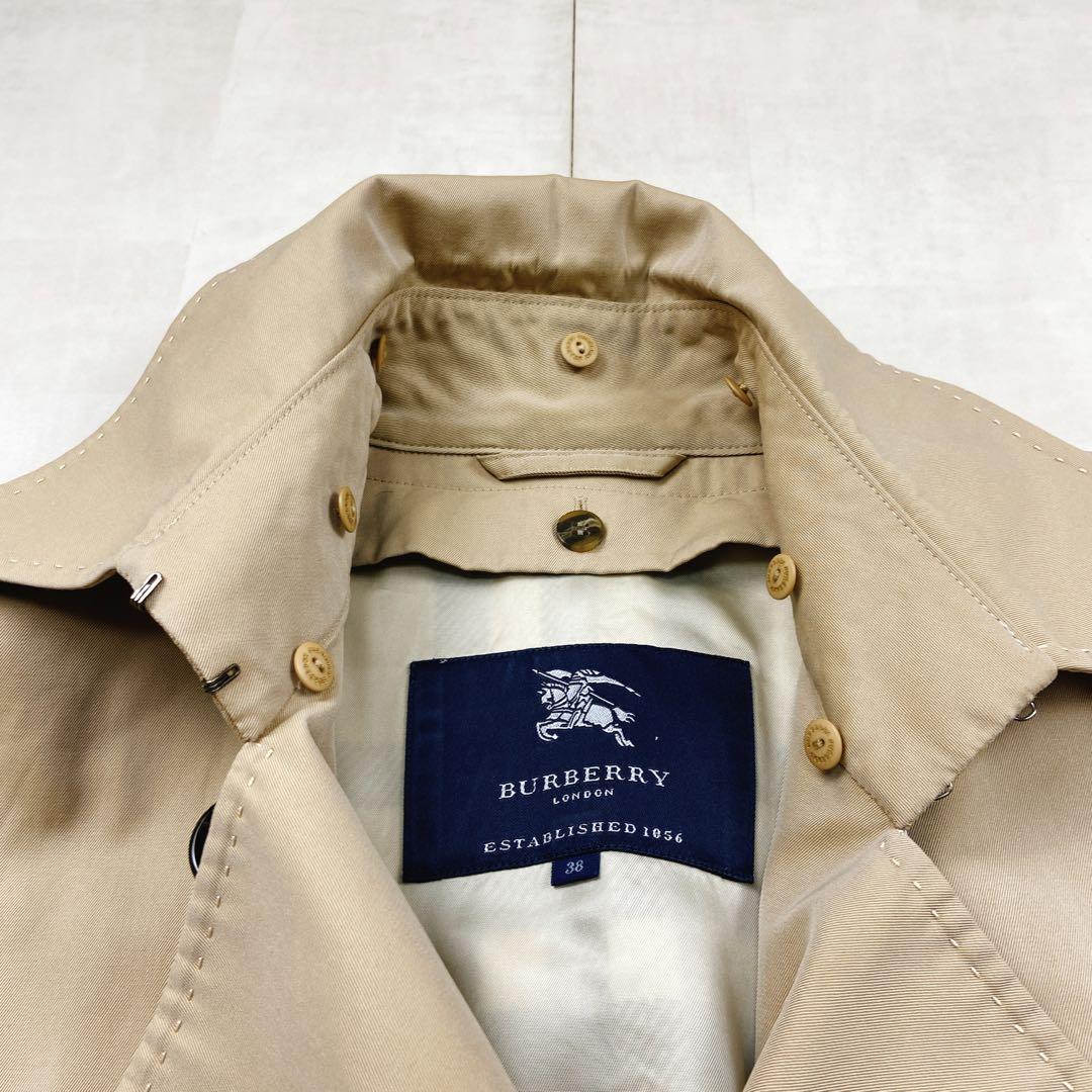 美品 貴重4way 襟裏メガチェック バーバリーロンドン フォックスファー