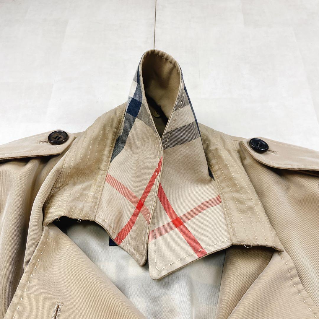 美品 貴重4way 襟裏メガチェック バーバリーロンドン フォックスファー