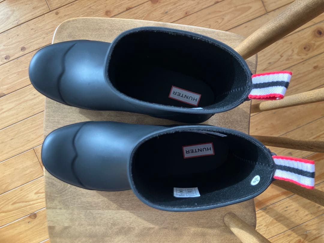 ⭐︎極美品⭐︎HUNTER ブラック ショートレインブーツ⭐︎ＵＫ７⭐︎26cm⭐︎