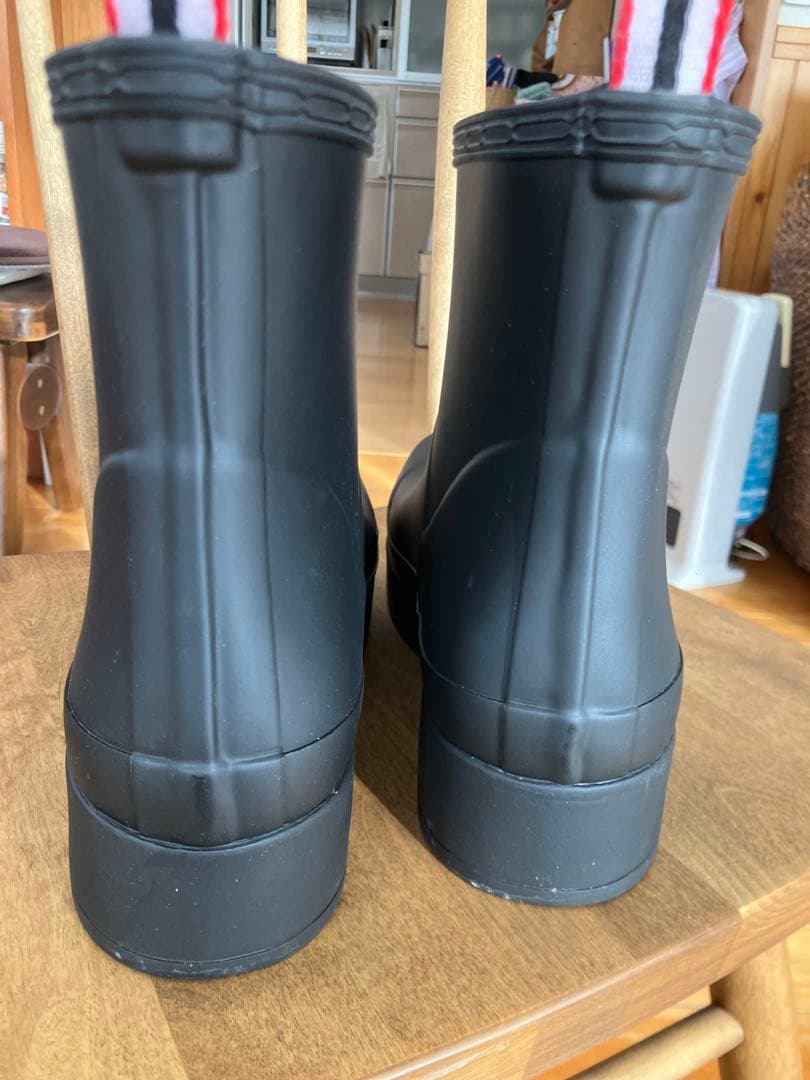 ⭐︎極美品⭐︎HUNTER ブラック ショートレインブーツ⭐︎ＵＫ７⭐︎26cm⭐︎