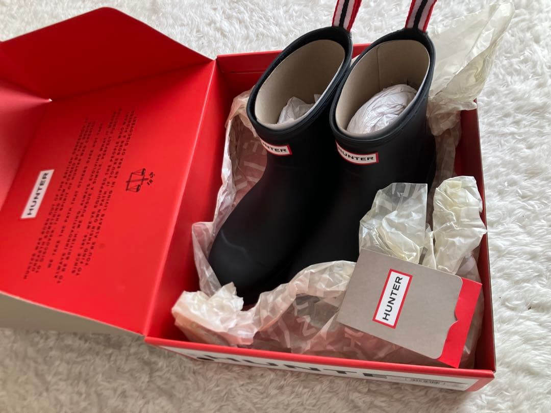 ⭐︎極美品⭐︎HUNTER ブラック ショートレインブーツ⭐︎ＵＫ７⭐︎26cm⭐︎