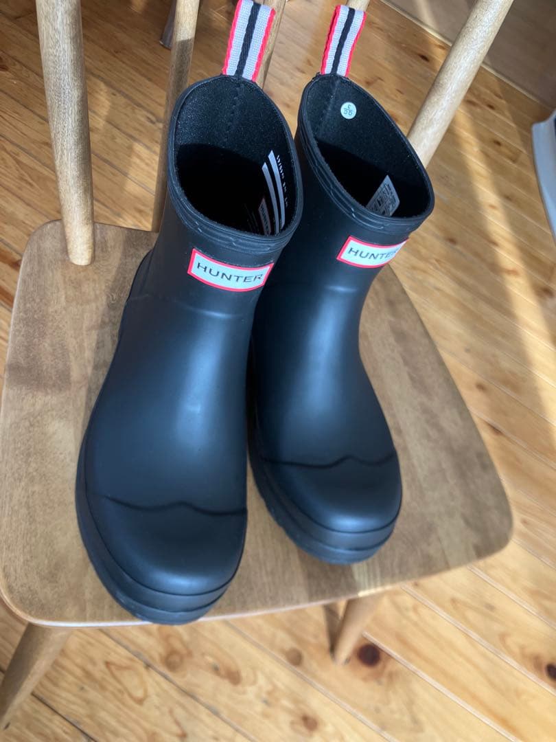 ⭐︎極美品⭐︎HUNTER ブラック ショートレインブーツ⭐︎ＵＫ７⭐︎26cm⭐︎