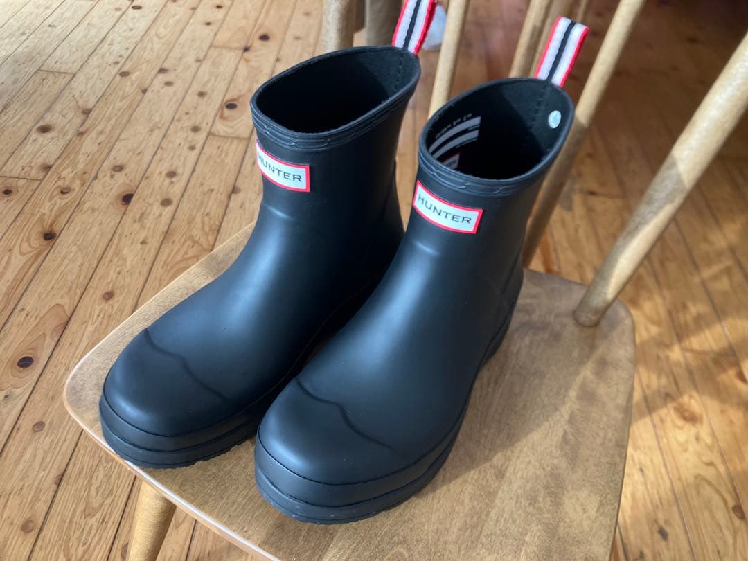 ⭐︎極美品⭐︎HUNTER ブラック ショートレインブーツ⭐︎ＵＫ７⭐︎26cm⭐︎