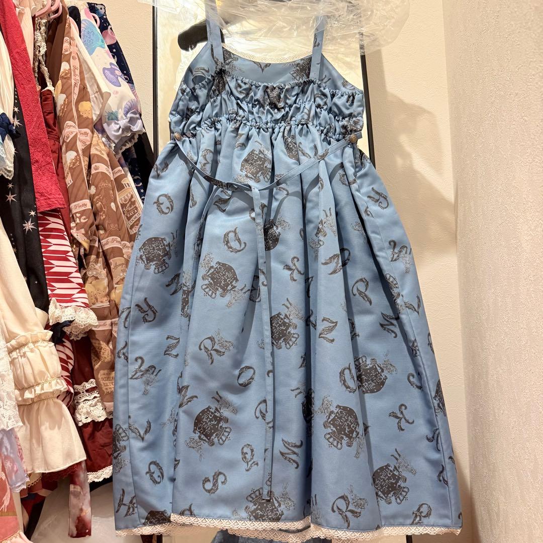 アリスとアルファベットの迷宮柄 ロリータ　ジャンパースカート