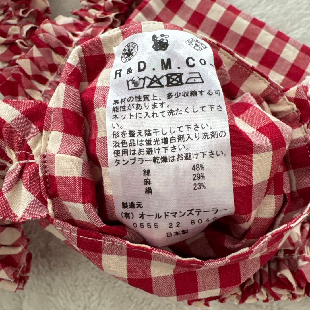 R&D.M.Co- オールドマンズテーラー　ギンガムフリルショルダー　未使用品