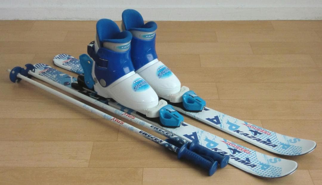 ■■送料無料■KAZAMA■子供用スキーセット■96/20■WAX済■男の子■■