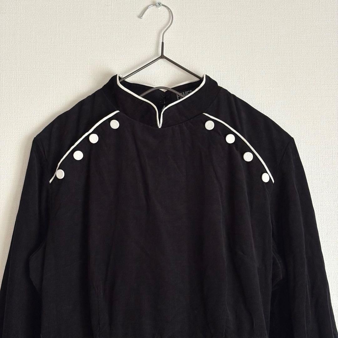 PAMEO POSEパメオポーズ　チャイナワンピース ボタン付き　Aライン　M