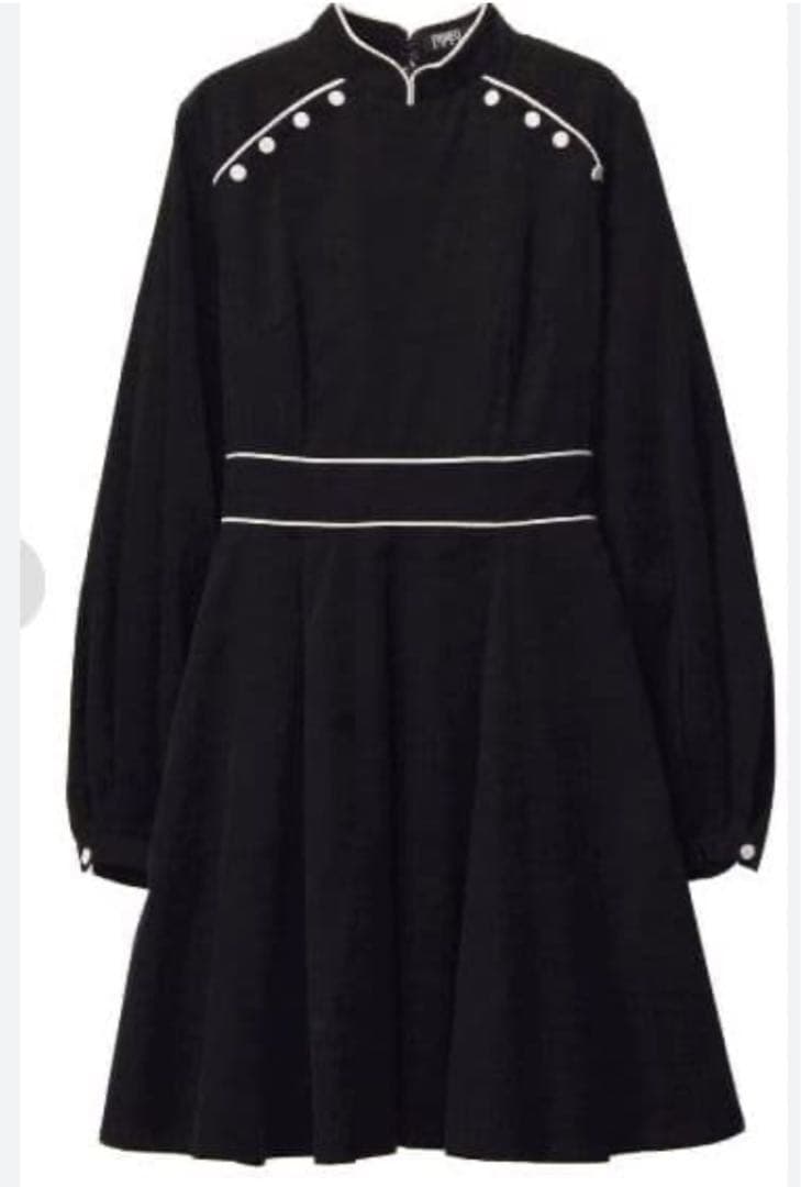 PAMEO POSEパメオポーズ　チャイナワンピース ボタン付き　Aライン　M