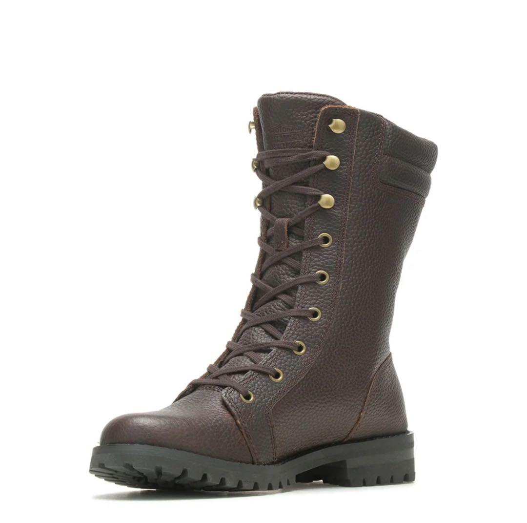 ハーレーダビッドソン　ダークブラウンレザーエンジニアブーツ　レディース