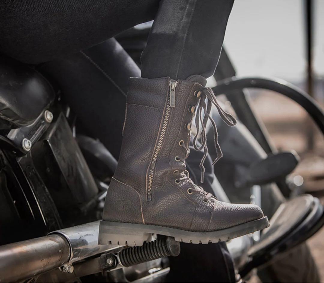 ハーレーダビッドソン　ダークブラウンレザーエンジニアブーツ　レディース