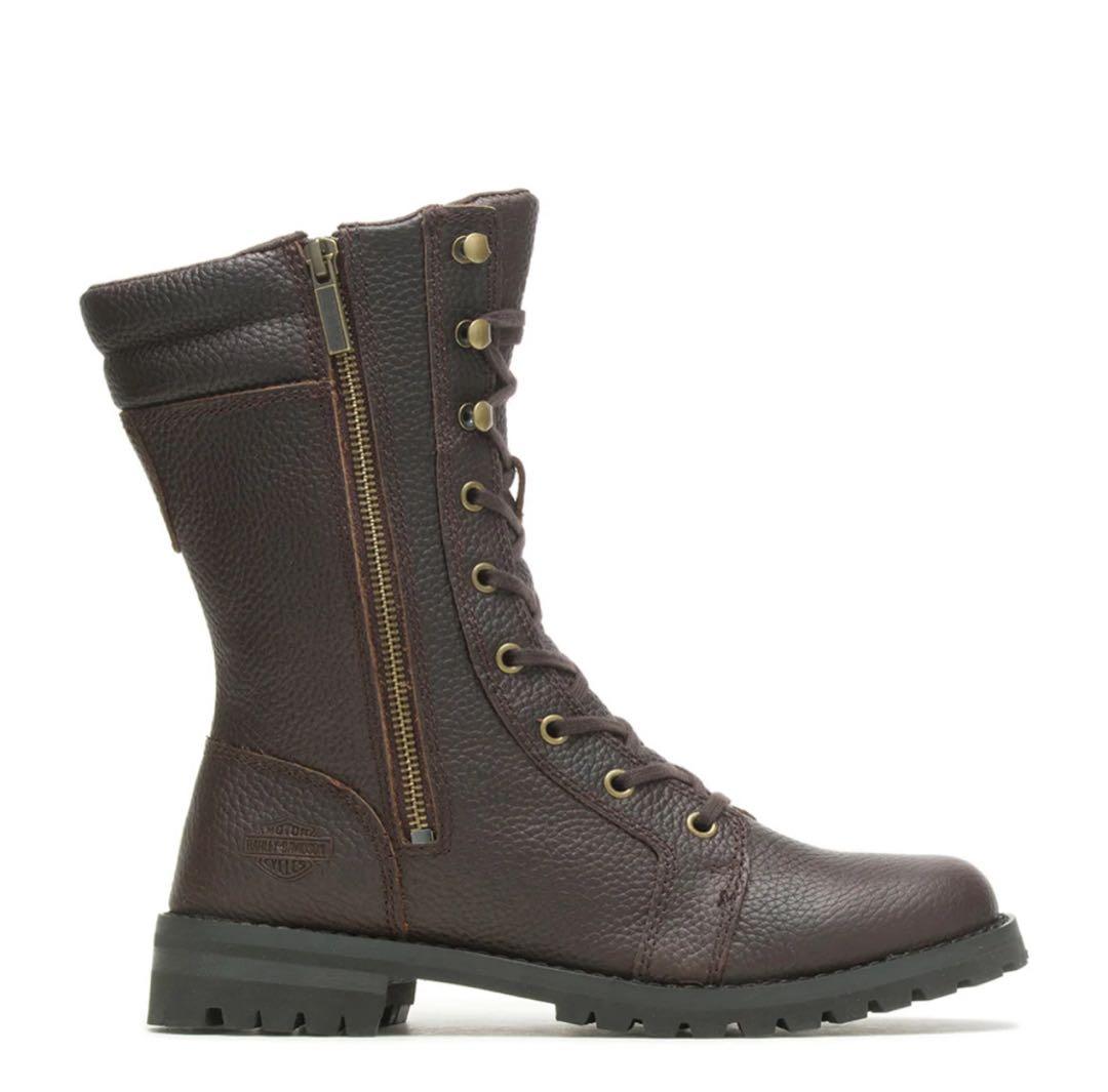 ハーレーダビッドソン　ダークブラウンレザーエンジニアブーツ　レディース