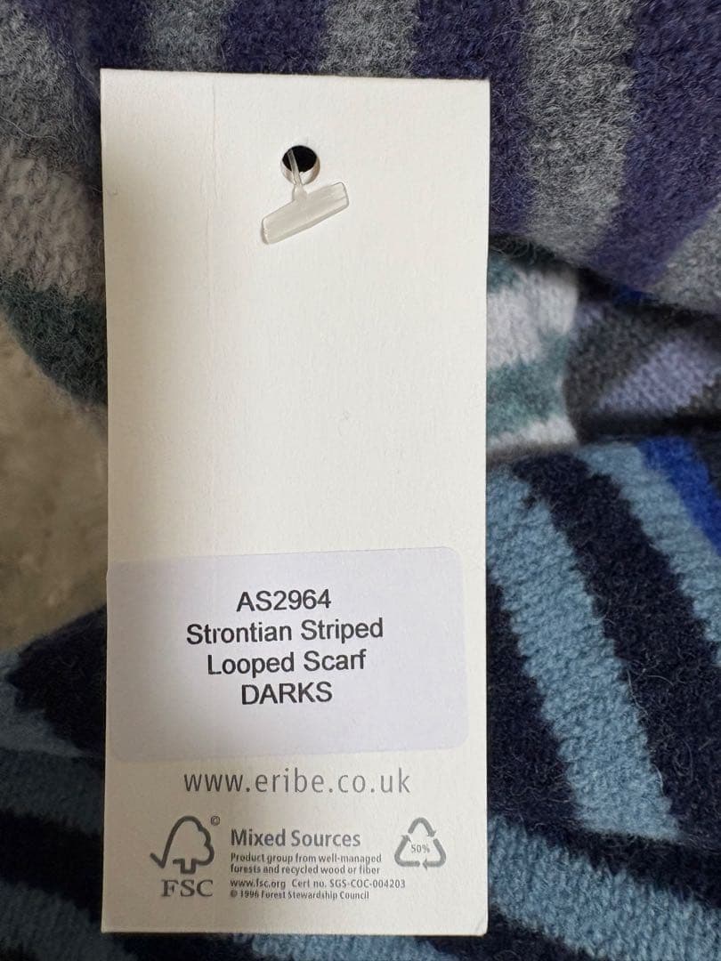 値下げ交渉中　未使用タグ付　【ERIBE】SCOTLAND スヌード