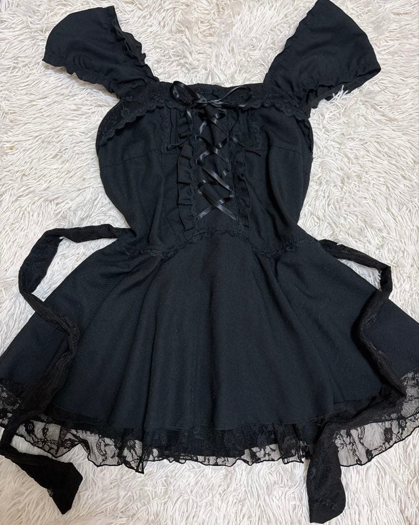 希少アクシーズファム編み上げレースリボン　y2kcoquette00sチュニック