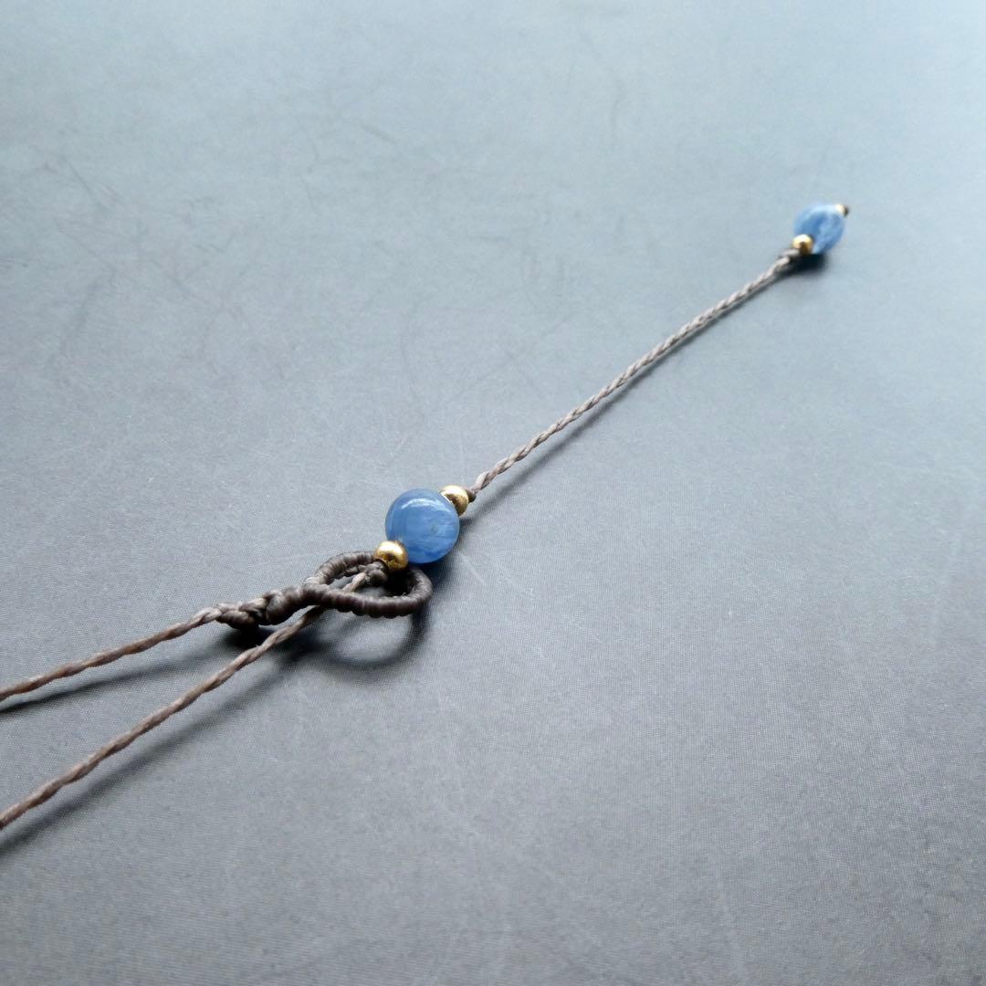 ブラックオパールとペリドットのマクラメネックレス