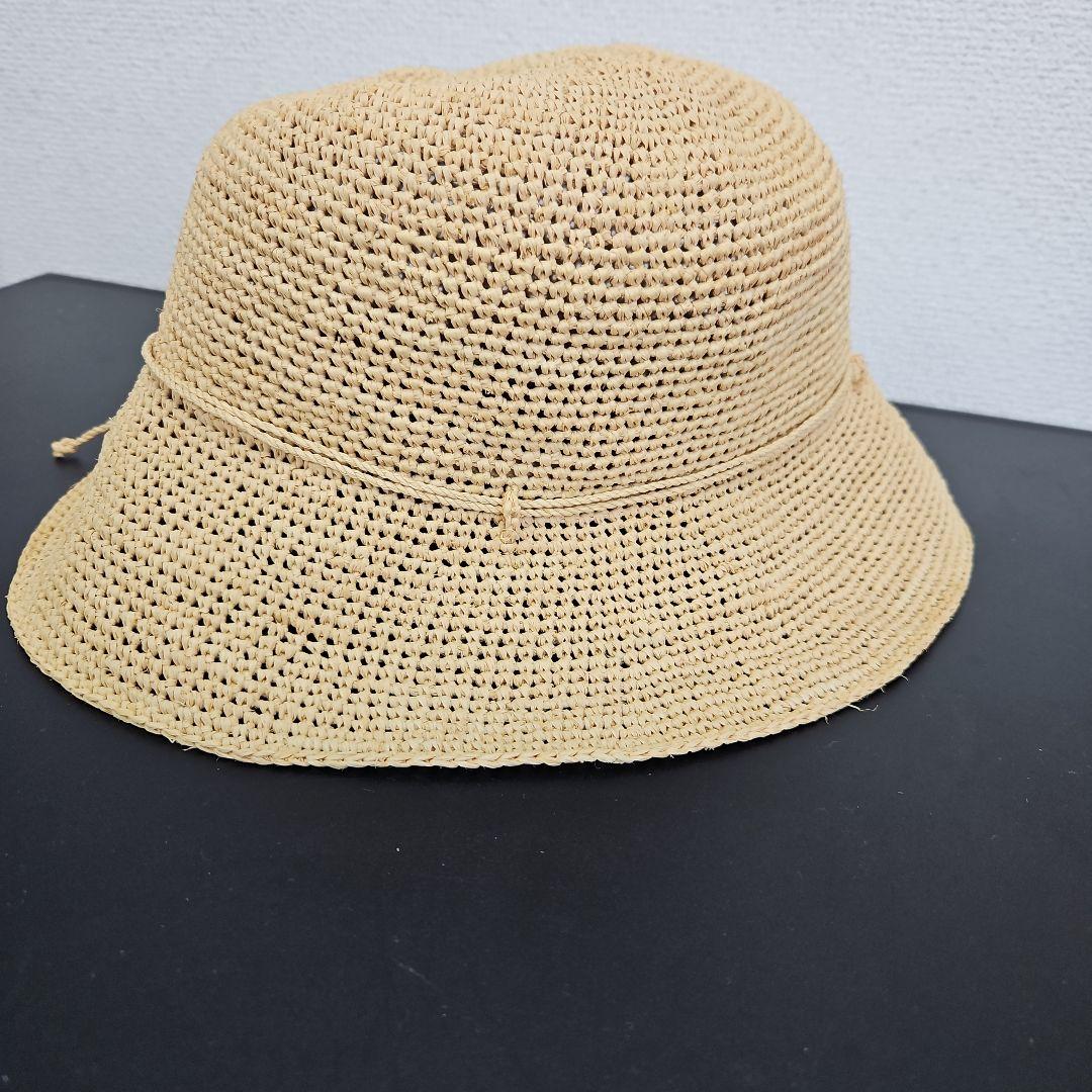 HELEN KAMINSKIベージュ ストローバケットハット リボン付き