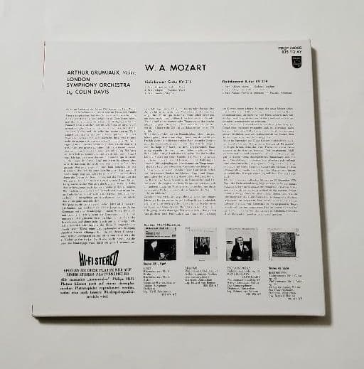 廃盤希少　・Grumiaux　／　モーツァルト：ヴァイオリン協奏曲第3番・第5番