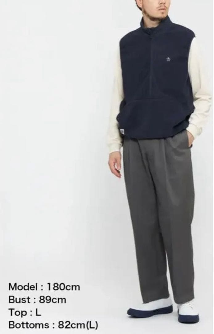 Munsingwear フリースベスト ネイビー USAロゴ