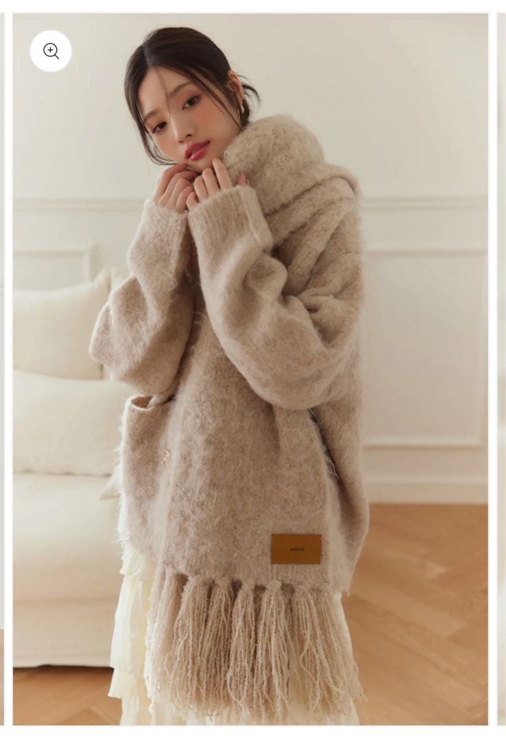 poláura マフラーセットオーバーサイズカーディガン