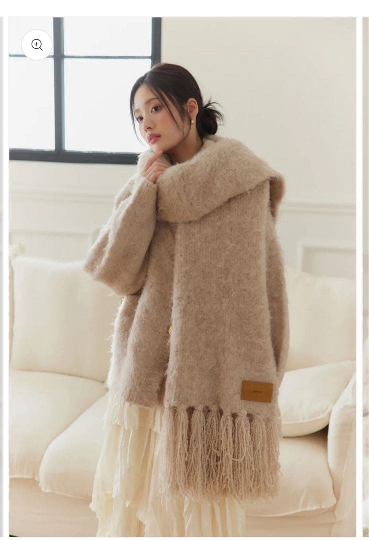 poláura マフラーセットオーバーサイズカーディガン