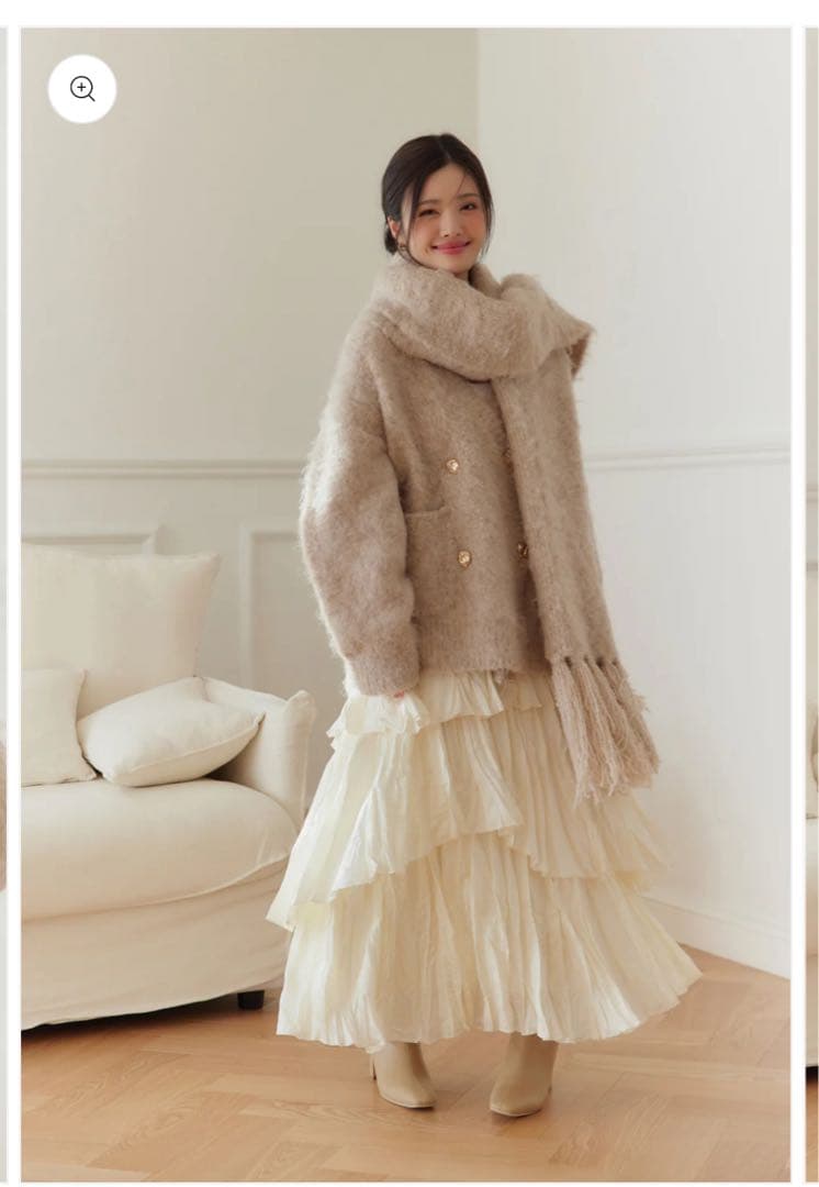 poláura マフラーセットオーバーサイズカーディガン