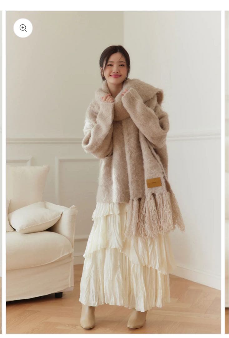 poláura マフラーセットオーバーサイズカーディガン