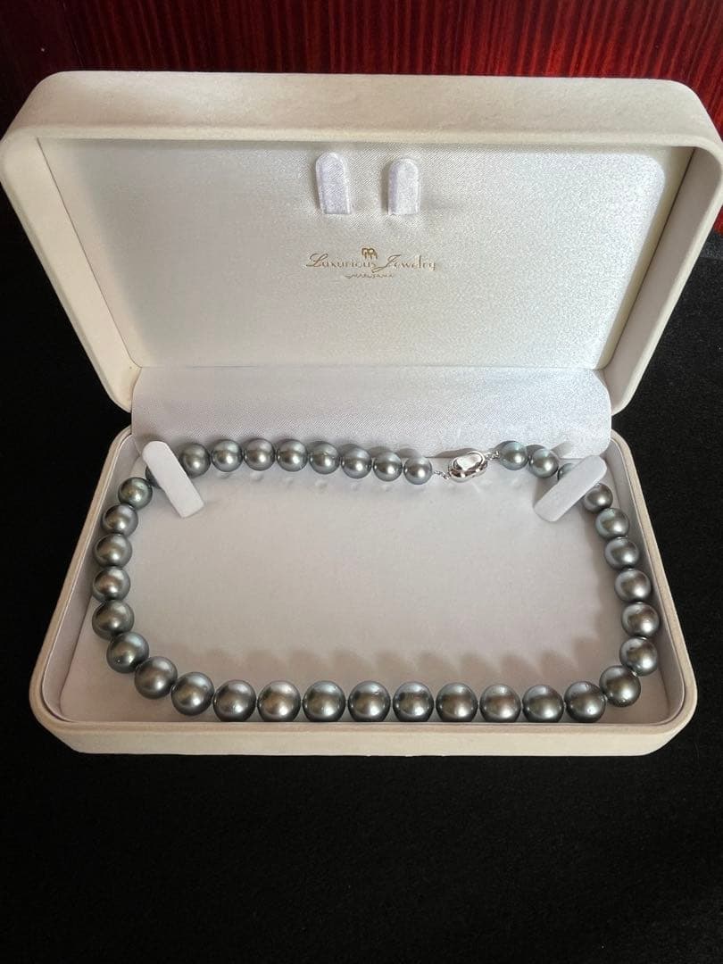 未使用　黒蝶真珠ネックレス　大粒　ショップチャンネル購入　保証書付ブラックパール