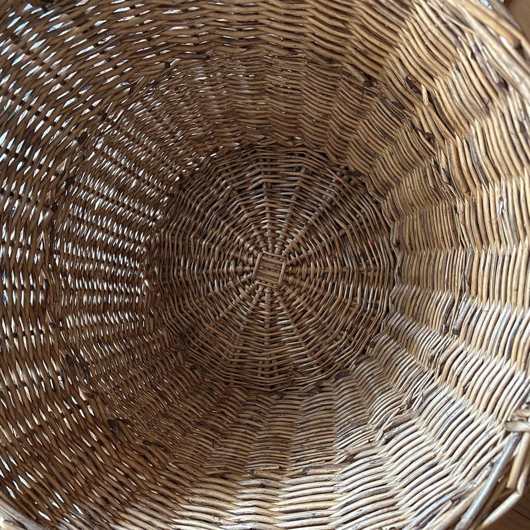 ラタン　籐カゴ　ランドリーボックス　大サイズ×3 アラログ　持ち手　バスケット