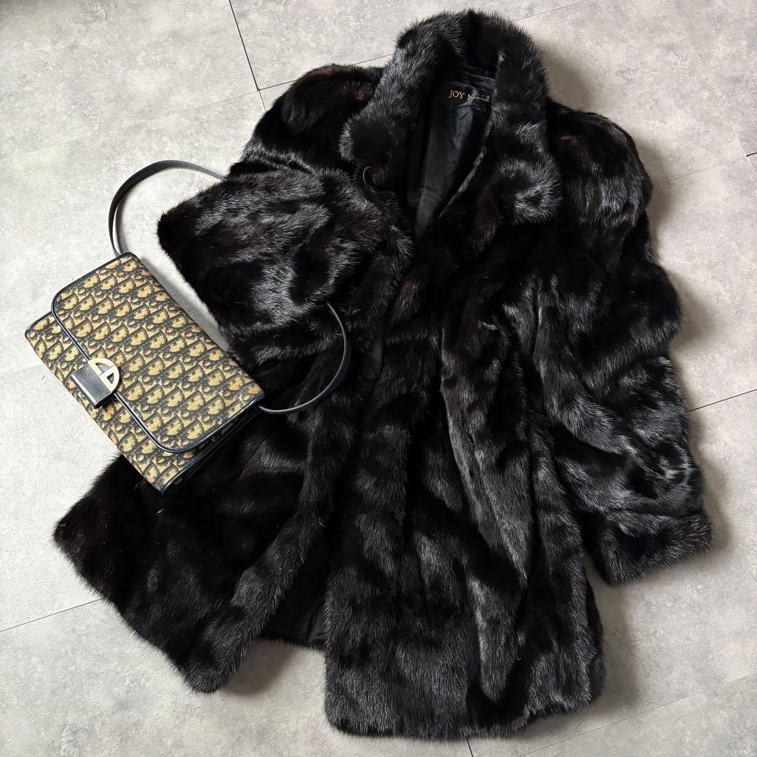 ツヤ◎ 高級ミンクSAGA MINK COAT ふわトロ　black サイズF