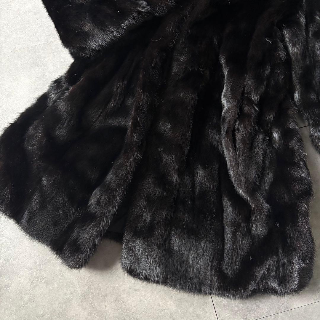 ツヤ◎ 高級ミンクSAGA MINK COAT ふわトロ　black サイズF