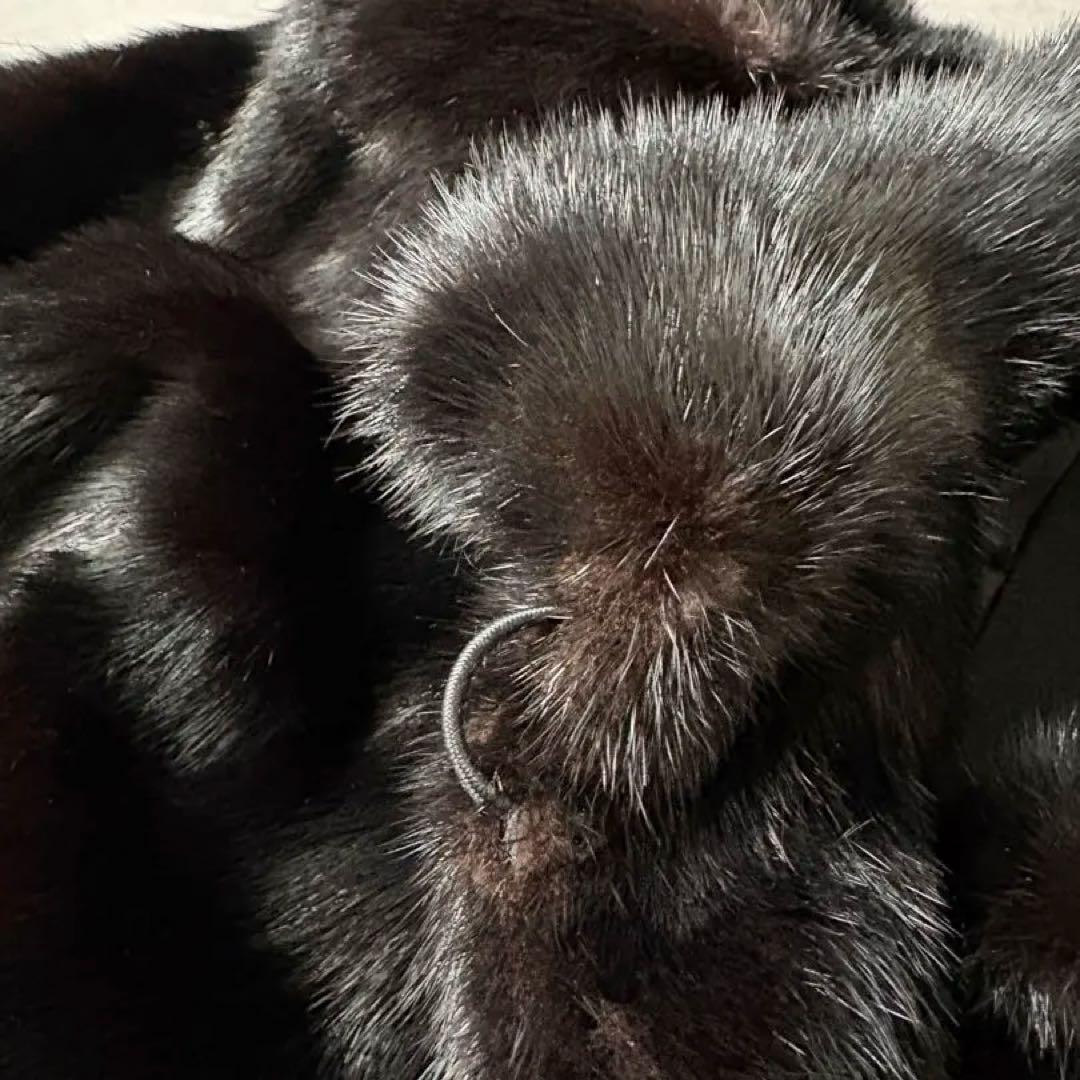 ツヤ◎ 高級ミンクSAGA MINK COAT ふわトロ　black サイズF