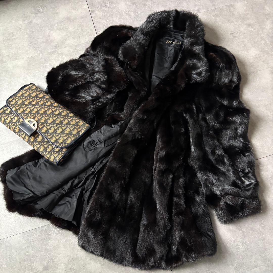 ツヤ◎ 高級ミンクSAGA MINK COAT ふわトロ　black サイズF