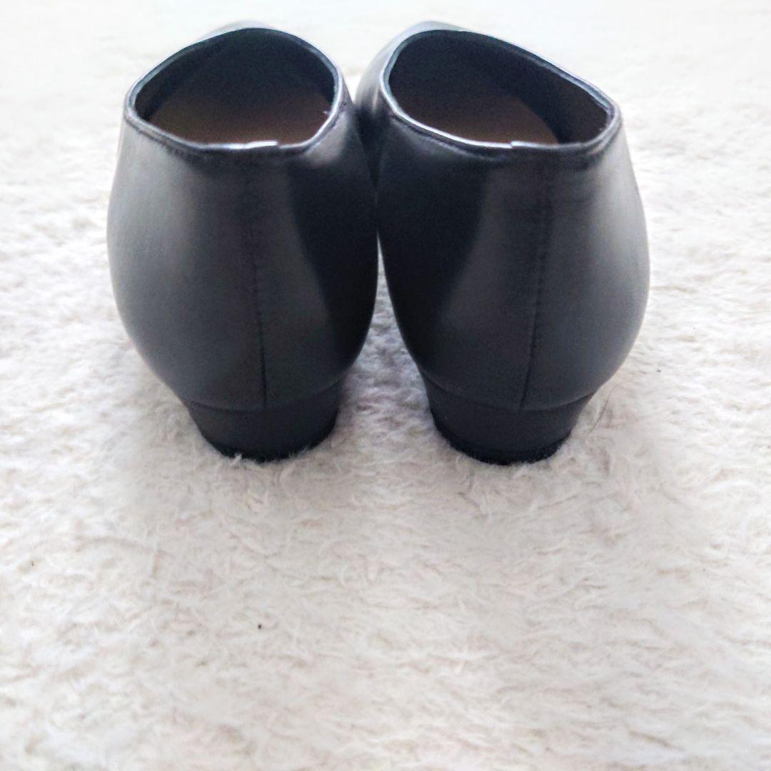 ✨美品✨ ファビオルスコーニ フラット レザー ブラック パンプス Vカット