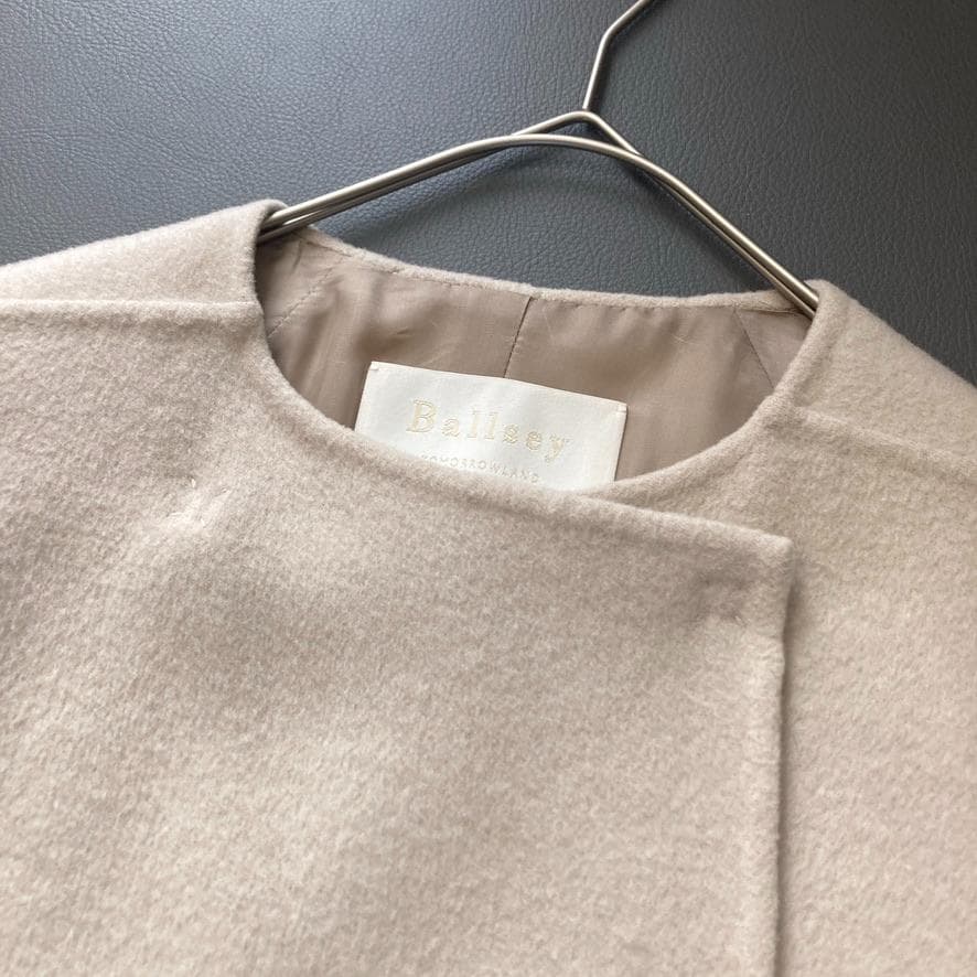 ト*ム様 【大人気】Ballsey　プレミアムウールリバー ノーカラーコート ベ