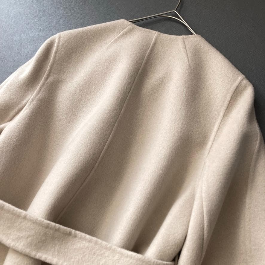 ト*ム様 【大人気】Ballsey　プレミアムウールリバー ノーカラーコート ベ