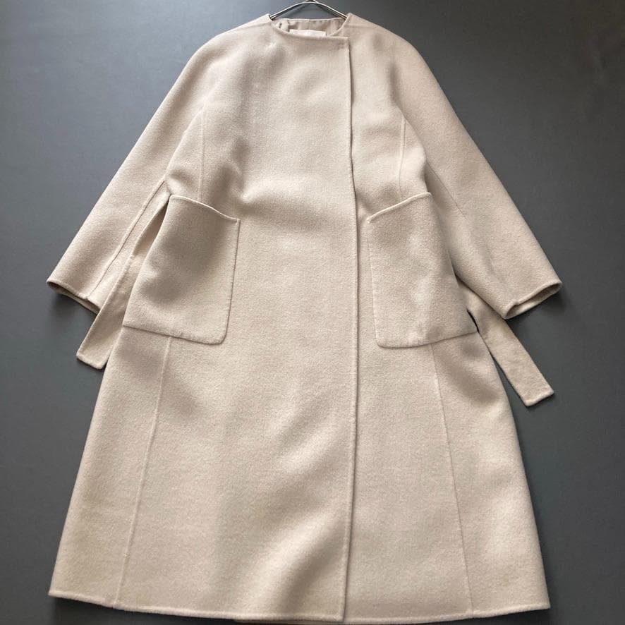 ト*ム様 【大人気】Ballsey　プレミアムウールリバー ノーカラーコート ベ