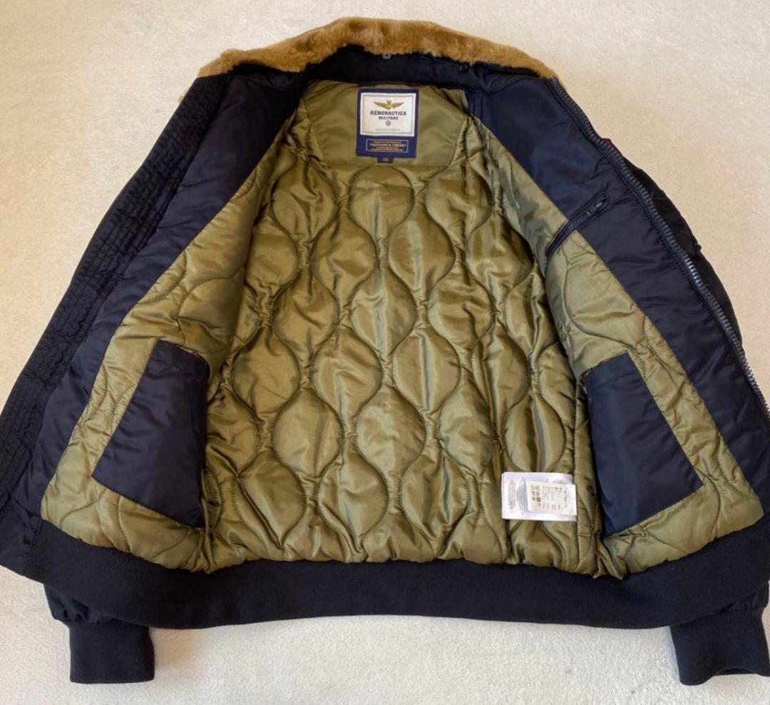 【AERONAUTICA MILITARE】フライトジャケットB-15ネイビーL