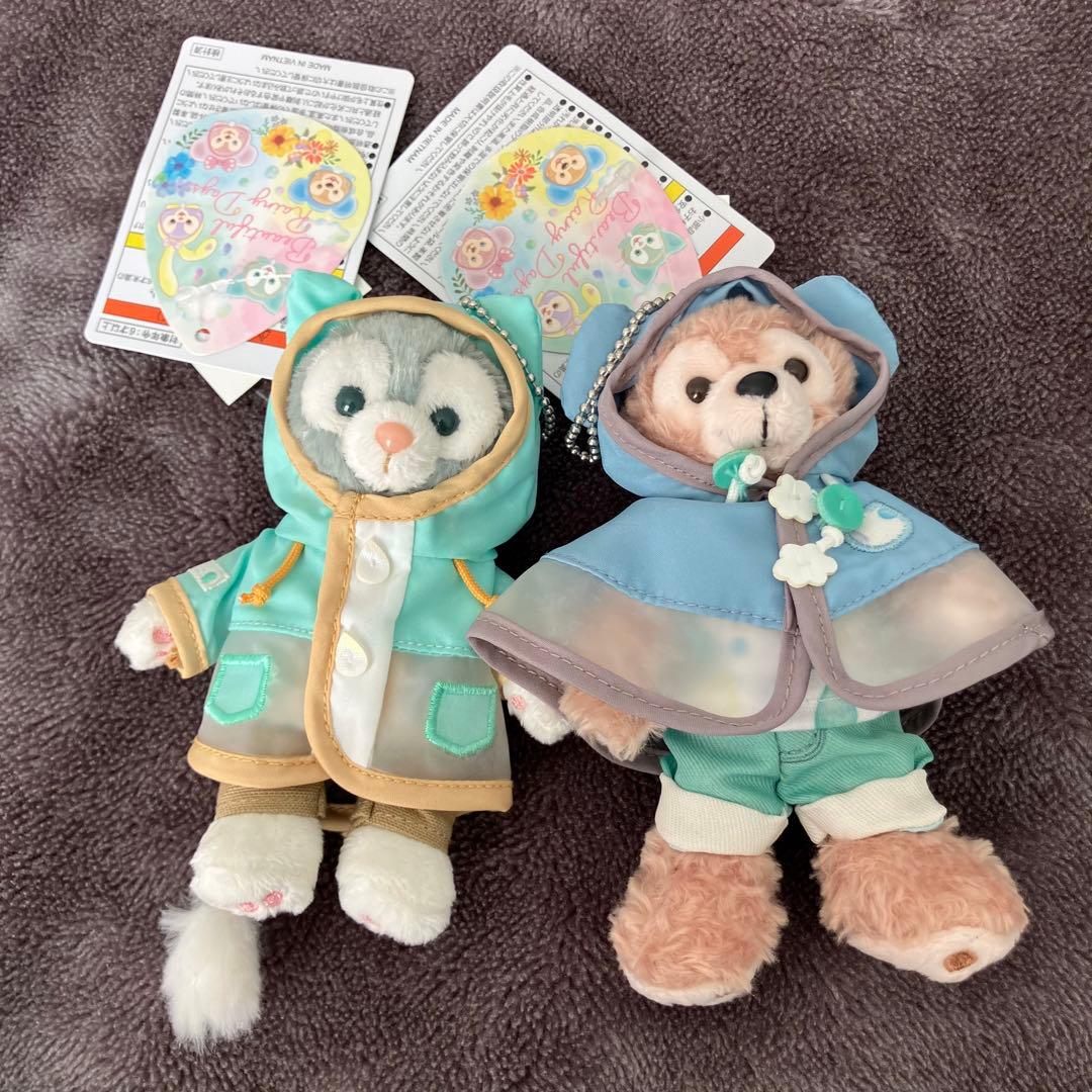 ダッフィー ジェラトーニ　ぬいぐるみバッジ　ビューティフルレイニーデイズ