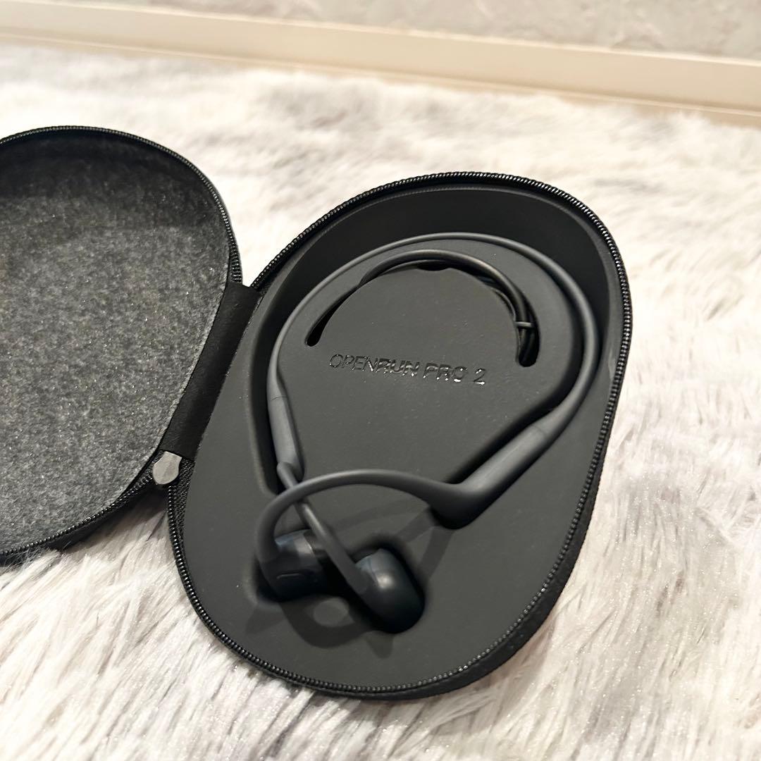 SHOKZ　OPENRUN PRO 2 骨伝導イヤホン グレー 収納ケース付き